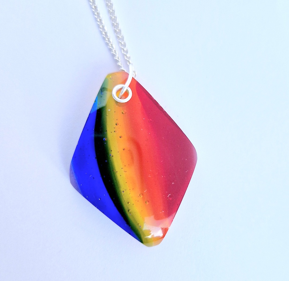 Rainbow Glass Pendant necklaces